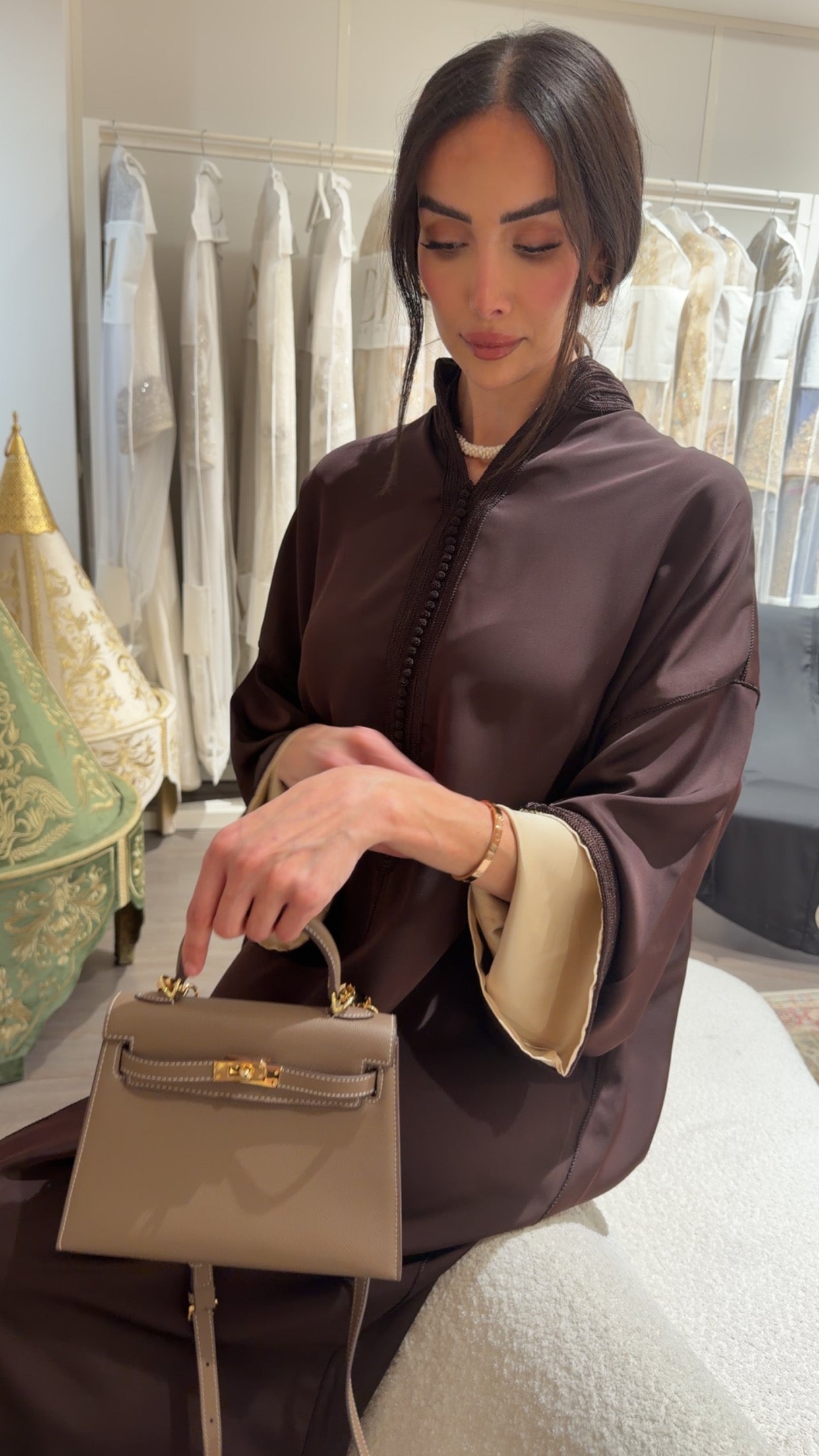 Gandoura caftan brown