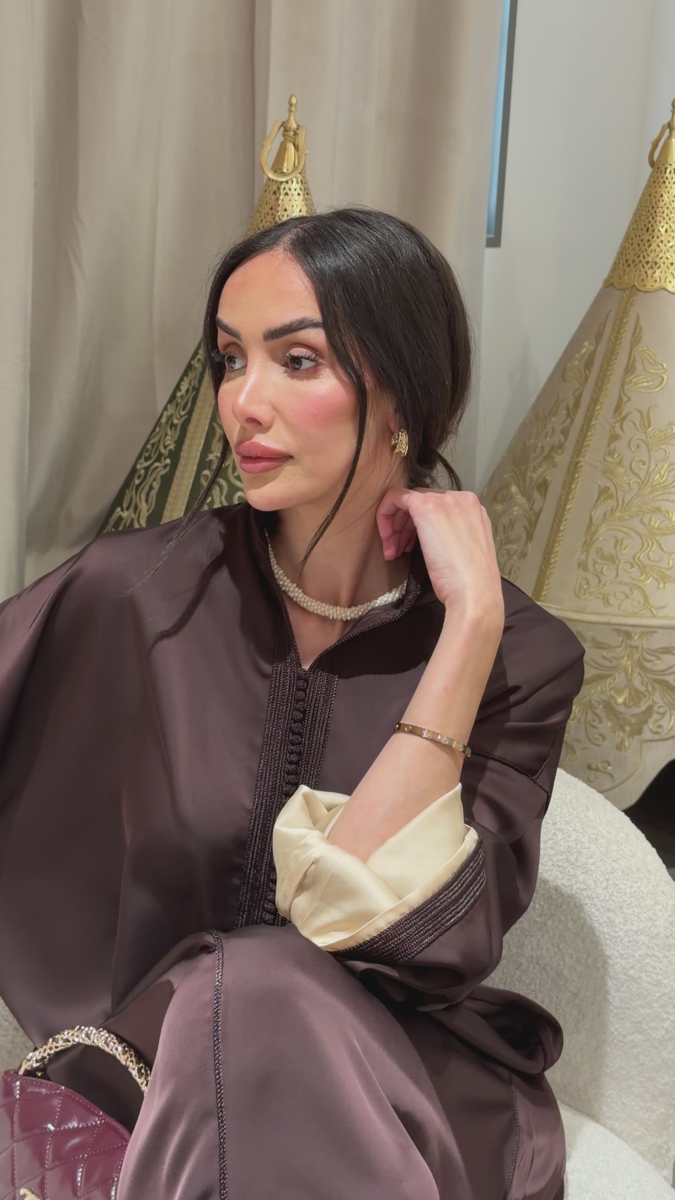 Gandoura caftan brown